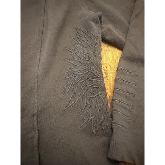 Soft Surroundings Tallulah Jacket Size Large Gray Embroidered Military Swing - Picture 6 of 16